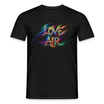 Colorful Love Air Text Painting Print - Men's T-Shirt - black - Front - AI Model Male 178 light (178cm)