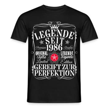 40th Birthday Man Woman 40 Years 1986 Decoration Funny - Men's T-Shirt - black - Front - AI Model Male 178 light (178cm)