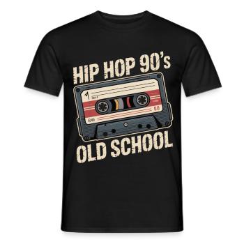 Hip Hop 90s Old School Kassette - Männer T-Shirt - Schwarz - Vorne - AI Model Male 178 light (178cm)