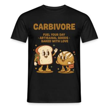 Pain au levain à la pâte Carbivore Alimente votre journée - T-shirt homme - noir - Devant - AI Model Male 178 light (178cm)