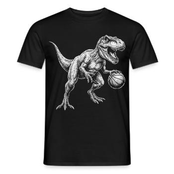 Joueurs de basket Joueurs de basket Dino Basketball - T-shirt homme - noir - Devant - AI Model Male 178 light (178cm)