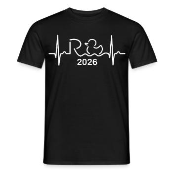 Pension 2026 - Retraite - Pension ECG Pulse - T-shirt homme - noir - Devant - AI Model Male 178 light (178cm)