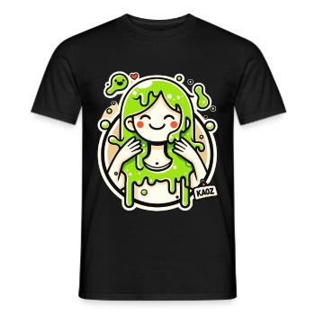 Lime Slime Girl Illustration - Men's T-Shirt - black - Front - AI Model Male 178 light (178cm)
