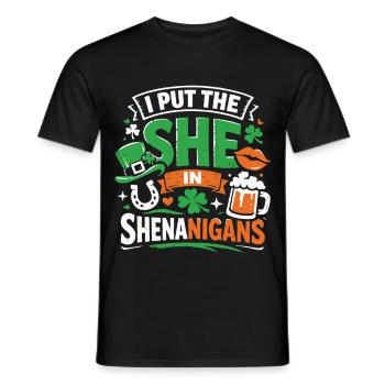 I put the She in Shenanigans | St. Patrick's Day - Männer T-Shirt - Schwarz - Vorne - AI Model Male 178 light (178cm)