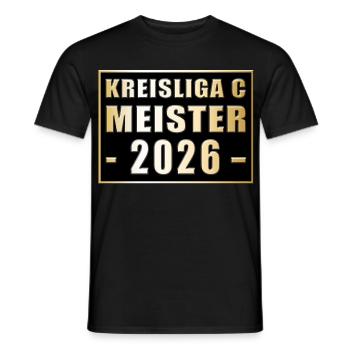 Meister der Kreisliga C 2026 - Männer T-Shirt - Schwarz - Vorne - AI Model Male 178 light (178cm)
