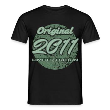 15. Geburtstag 2011 Jungen und Mädchen Geschenk - Männer T-Shirt - Schwarz - Vorne - AI Model Male 178 light (178cm)