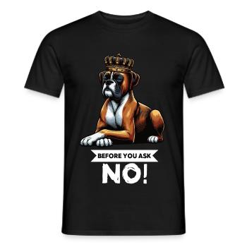 Avant de demander à Boxer Propriétaire de boxer Boxer Amateurs de boxeurs - T-shirt homme - noir - Devant - AI Model Male 178 light (178cm)