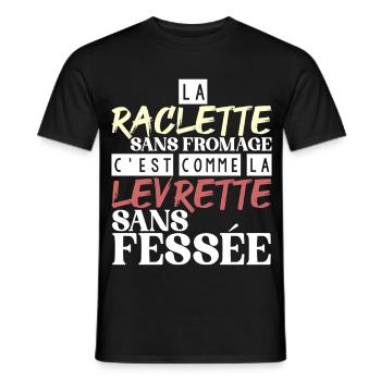 Raclette ohne Käse ohne Versohlung - Männer T-Shirt - Schwarz - Vorne - AI Model Male 178 light (178cm)