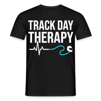 Track Day Therapy Motorsport Motif - Men's T-Shirt - black - Front - AI Model Male 178 light (178cm)