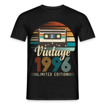 30-jähriges Jubiläum 1996 Geburtstagsgeschenk - Männer T-Shirt - Schwarz - Vorne - AI Model Male 178 light (178cm)