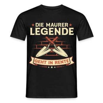 Mason Legend in Retirement Retirement Gift - Men's T-Shirt - black - Front - AI Model Male 178 light (178cm)