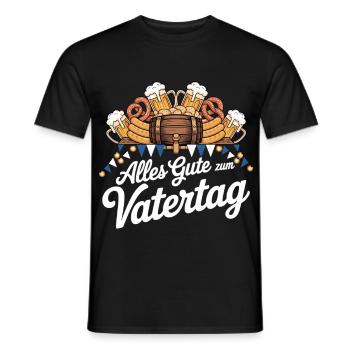 Vatertag Bier Brezel Shirt - Männer T-Shirt - Schwarz - Vorne - AI Model Male 178 light (178cm)