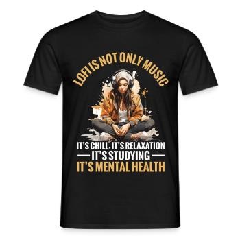  Lofi Hip Hop Music Relaxation Music Lover Lofi - Men's T-Shirt - black - Front - AI Model Male 178 light (178cm)