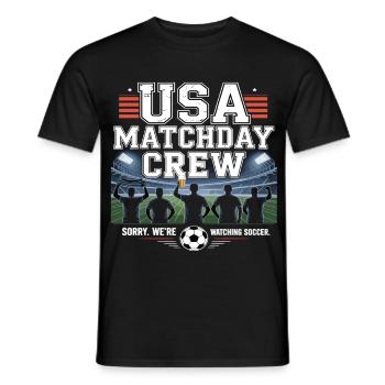 USA Matchday Crew – Soccer Fan - Men's T-Shirt - black - Front - AI Model Male 178 light (178cm)