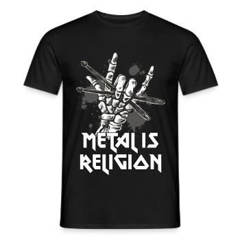 Metal Is Religion – Gothic Metalheads - Men's T-Shirt - black - Front - AI Model Male 178 light (178cm)