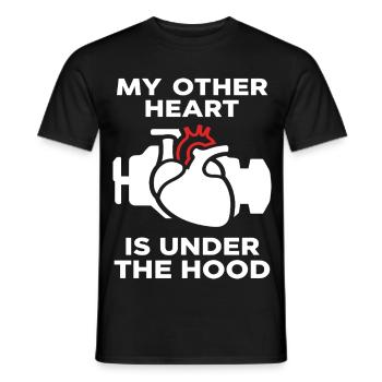Mon autre cœur est sous le capot - T-shirt homme - noir - Devant - AI Model Male 178 light (178cm)