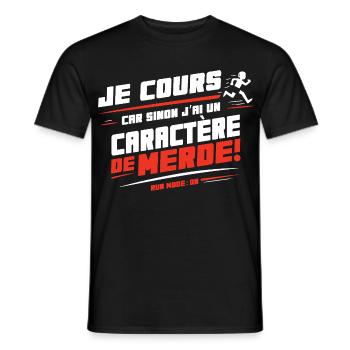 I run otherwise I have a bad temper - Men's T-Shirt - black - Front - AI Model Male 178 light (178cm)