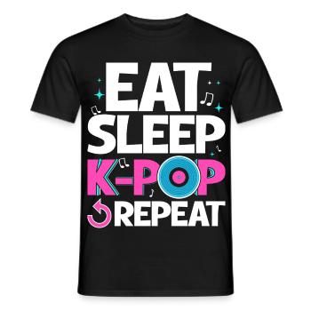 Eat Sleep K-pop Repeat - Men's T-Shirt - black - Front - AI Model Male 178 light (178cm)