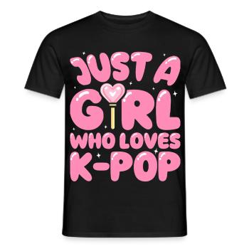 Nur Ein Mädchen, Das K-pop-musik-fan-design Liebt - Männer T-Shirt - Schwarz - Vorne - AI Model Male 178 light (178cm)