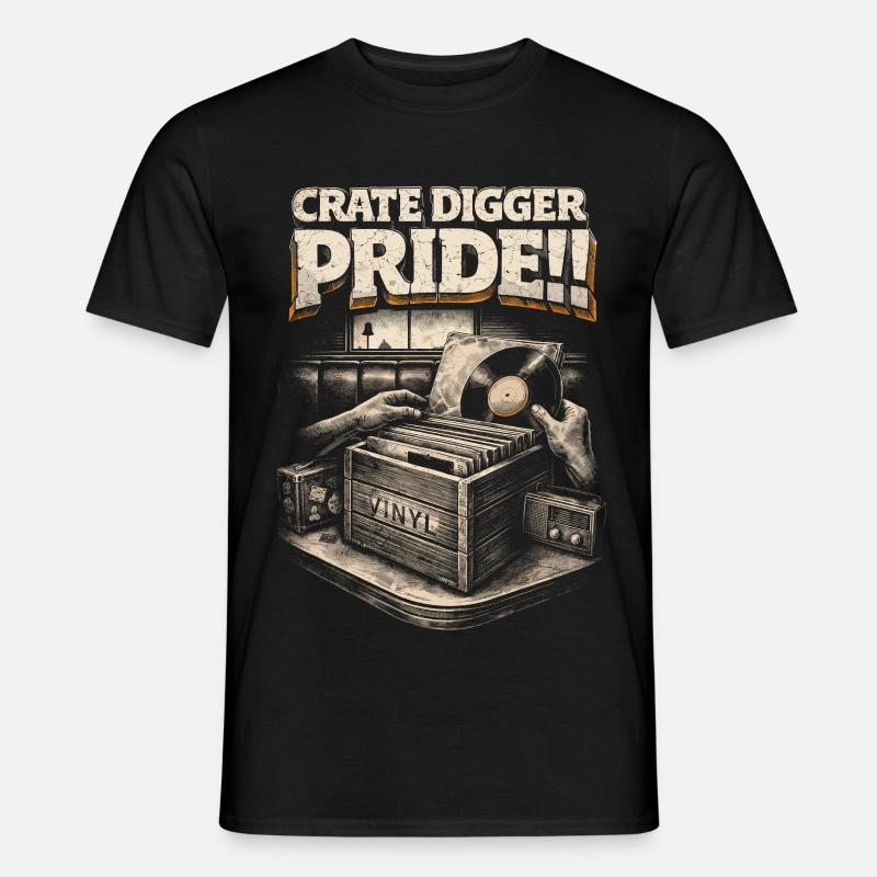 Vinyl Sammler Schallplatten Crate Digger Pride - Männer T-Shirt - Schwarz