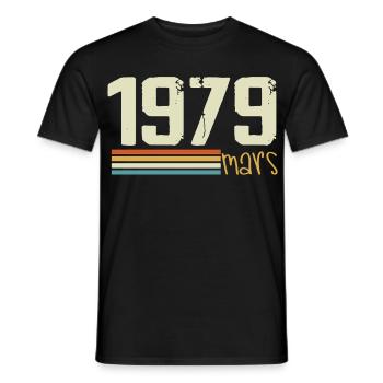 Vintage März 1979 - Männer T-Shirt - Schwarz - Vorne - AI Model Male 178 light (178cm)