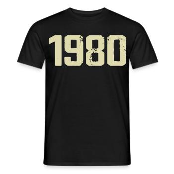 Jubilé 1980 - T-shirt homme - noir - Devant - AI Model Male 178 light (178cm)