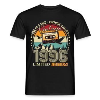 30th Birthday Gift Husband Vintage March 1996 - Men's T-Shirt - black - Front - AI Model Male 178 light (178cm)