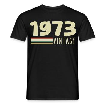 1973-Anniversary-1973-retro-1973 - Men's T-Shirt - black - Front - AI Model Male 178 light (178cm)