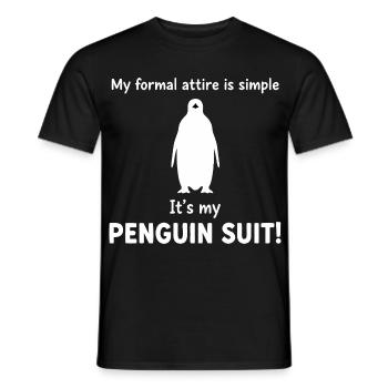 Costume de Pingouin Drôle - T-shirt homme - noir - Devant - AI Model Male 178 light (178cm)