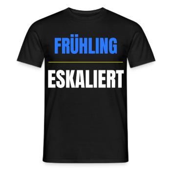Frühling eskaliert Shirt – Lustiges Frühlingsfest  - Männer T-Shirt - Schwarz - Vorne - AI Model Male 178 light (178cm)