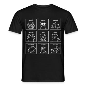Lustige Schweine Sprüche - Witzige "Sau" Wortspiel - Männer T-Shirt - Schwarz - Vorne - AI Model Male 178 light (178cm)