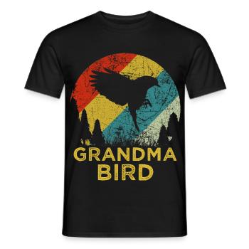 Mama Bird Retro 70s Mothers Day Shirt - Men's T-Shirt - black - Front - AI Model Male 178 light (178cm)