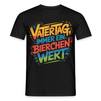 Vatertag Shirt Vatertag Immer Ein Bierchen Wert - Männer T-Shirt - Schwarz - Vorne - AI Model Male 178 light (178cm)