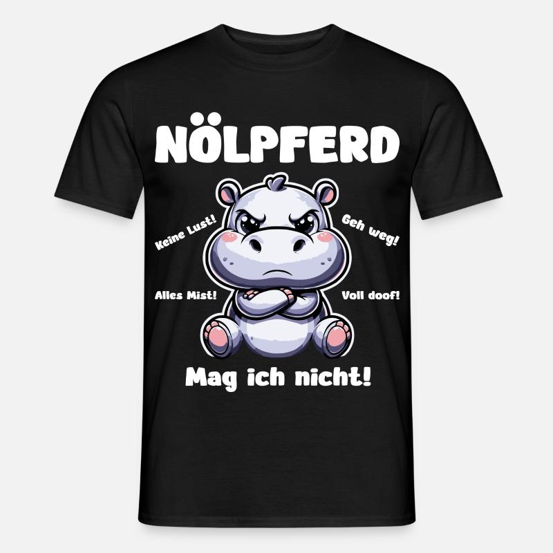 Nölpferd - Männer T-Shirt - Schwarz