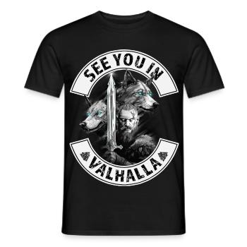 On se voit à Valhalla - T-shirt homme - noir - Devant - AI Model Male 178 light (178cm)