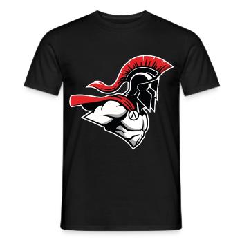 Spartan Warrior Alpha Mascot Spartan Power - Men's T-Shirt - black - Front - AI Model Male 178 light (178cm)