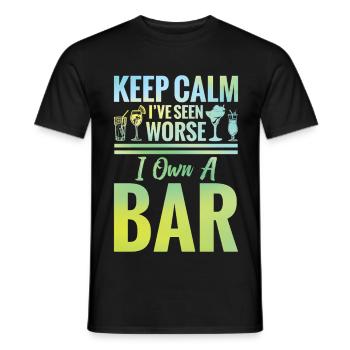 Barbesitzer, Mixologe, Bar-Enthusiast, Kneipenbesitzer, - Männer T-Shirt - Schwarz - Vorne - AI Model Male 178 light (178cm)
