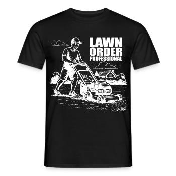 LAWN ORDER PROFESSIONAL Garten Rasenpflege Profi - Männer T-Shirt - Schwarz - Vorne - AI Model Male 178 light (178cm)
