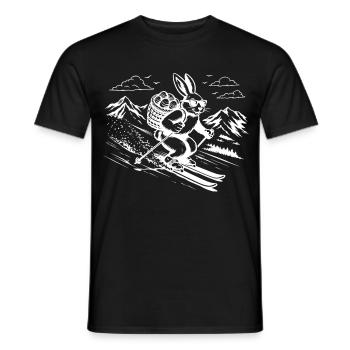 Ski Hase Osterhase Lustiger Wintersport - Männer T-Shirt - Schwarz - Vorne - AI Model Male 178 light (178cm)