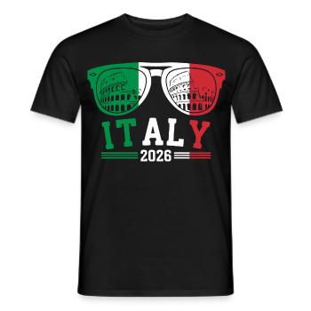 Italy 2026 Rome Colosseum Sunglasses - Men's T-Shirt - black - Front - AI Model Male 178 light (178cm)