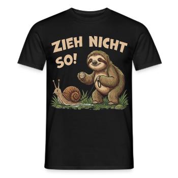Zieh nicht so Faultier Humor Motiv - Männer T-Shirt - Schwarz - Vorne - AI Model Male 178 light (178cm)