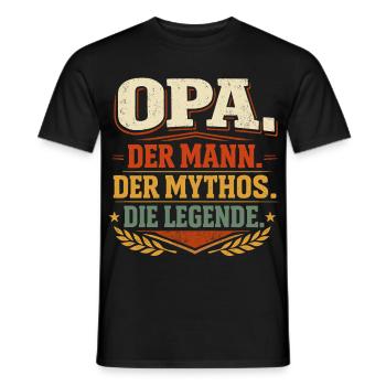 Cadeau de la légende du mythe de grand-père Man - T-shirt homme - noir - Devant - AI Model Male 178 light (178cm)