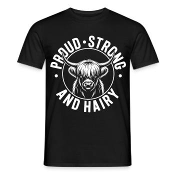 Highland Cow / Highland Rind – Ich liebe Highlands - Männer T-Shirt - Schwarz - Vorne - AI Model Male 178 light (178cm)