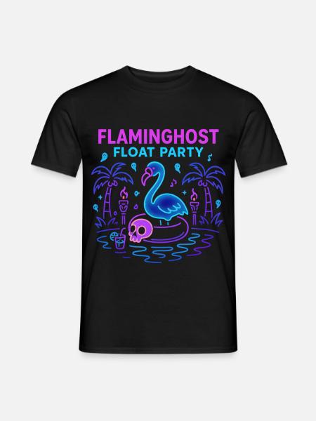 Flaminghost Float Party Halloween Pool - Männer T-Shirt - Schwarz