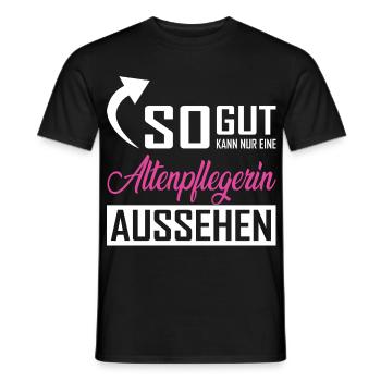 So gut kann nur eine Altenpflegerin aussehen - Männer T-Shirt - Schwarz - Vorne - AI Model Male 178 light (178cm)