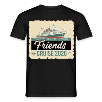 Croisière Friends Millésime 2026 - T-shirt homme - noir - Devant - AI Model Male 178 light (178cm)