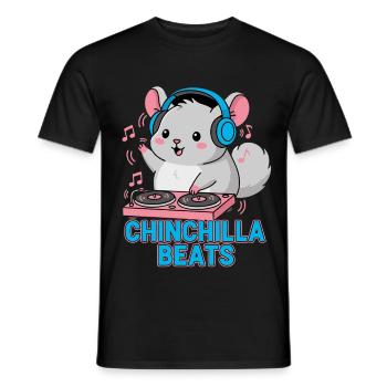 Süße Chinchilla Beats Musik - Männer T-Shirt - Schwarz - Vorne - AI Model Male 178 light (178cm)