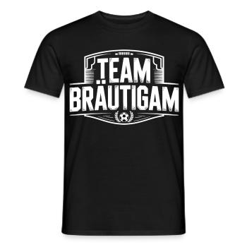 Team Bräutigam Fußball JGA Hochzeit Crew - Männer T-Shirt - Schwarz - Vorne - AI Model Male 178 light (178cm)