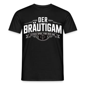 Groom Last game before marriage Bachelor party - Men's T-Shirt - black - Front - AI Model Male 178 light (178cm)