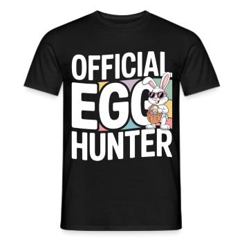 Official Egg Hunter Easter Bunny Easter Humor - Men's T-Shirt - black - Front - AI Model Male 178 light (178cm)
